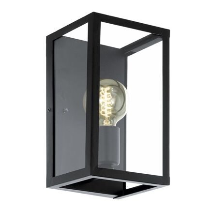 Бра CHARTERHOUSE, 1x60W (E27), L160, H280, сталь, черный/стекло, прозрачный