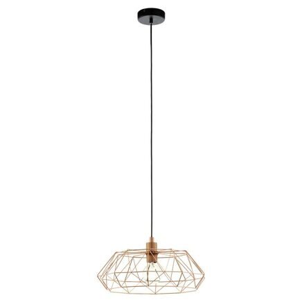 Подвес CARLTON 2, 1x60W (E27), Ø455, H1100, сталь, медный, черный кабель