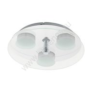 Светодиодный светильник настенно-потол. ABIOLA 1, 3х5,4W (LED), Ø290, алюм., сталь, никель мат./сатиновое стекло, белый, прозрач.